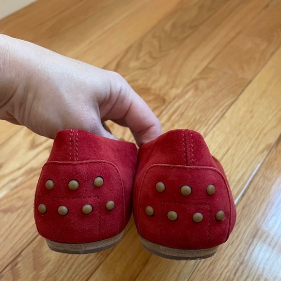 Tods Red Suede Ballerina Flats - Picture 3 of 4